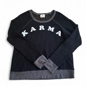 Sundry Gray and Black KARMA Terry Pullover